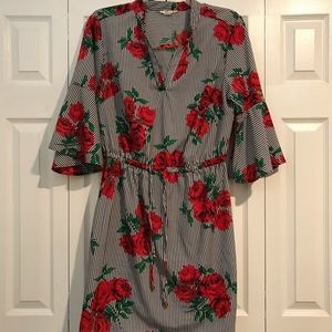 LIKE NEW silky knee length dress, Size XL